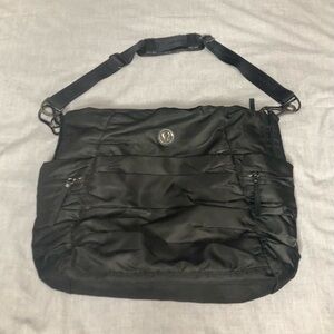 Lululemon Athletica Black Nylon Messenger Bag